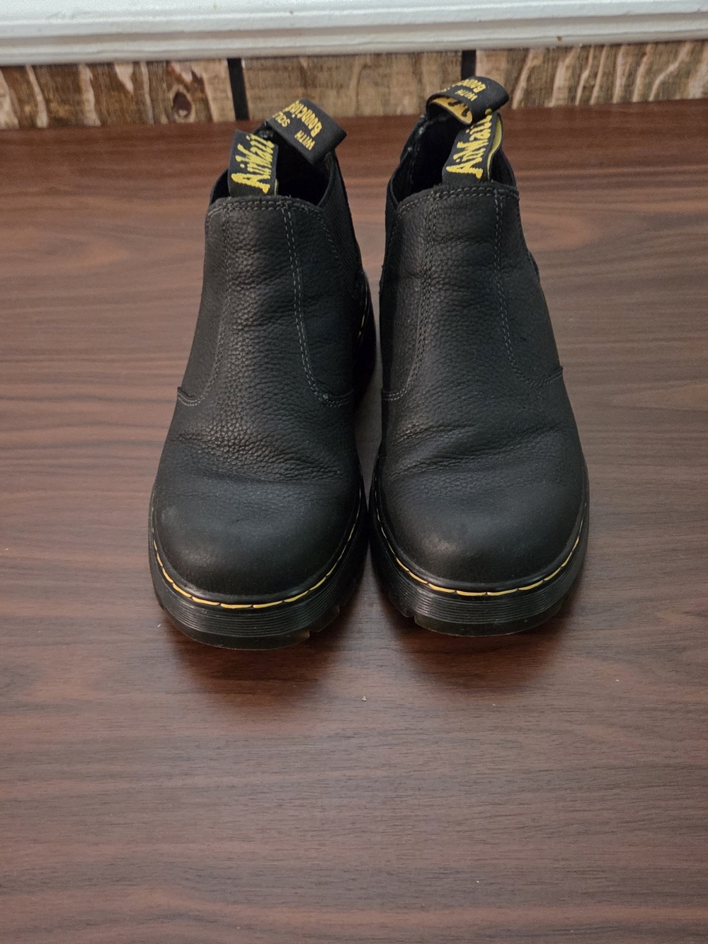 Mens Dr. Martens Black Leather Chelsea Slip-On Boots